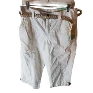 Sonoma Modern Fit White Capris with Belted, NWT, Size 10